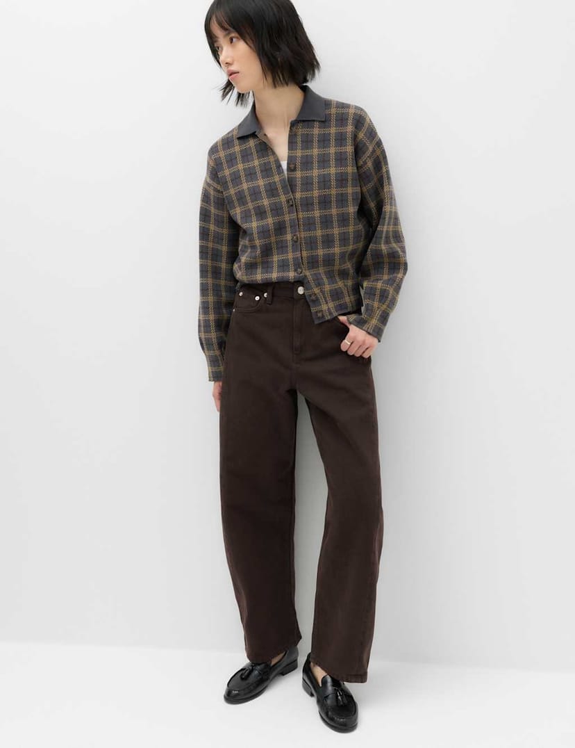 Marks & Spencer M&S Mid Rise Barrel Jeans Chocolate - 1