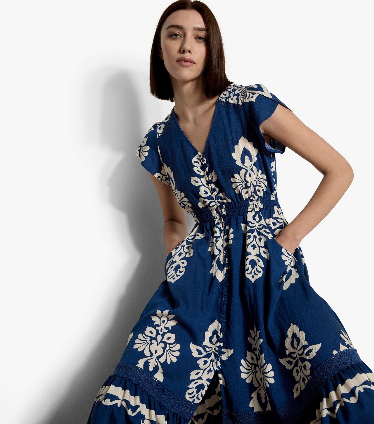 Apricot Women's Blue Button Front Midi Dress Apricot New Look - 2