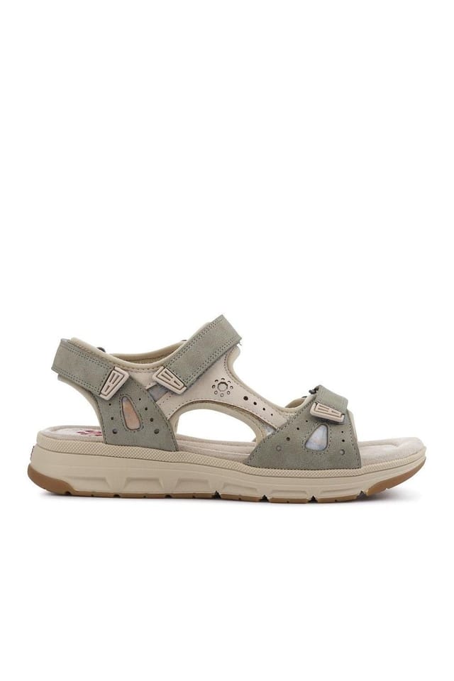 Pavers Pavers Women's Wide-Fit Shock-Absorbing Sandals in Khaki - 2