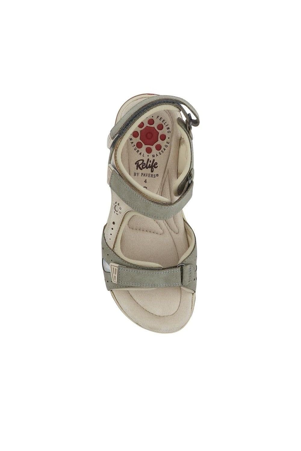 Pavers Pavers Women's Wide-Fit Shock-Absorbing Sandals in Khaki - 4