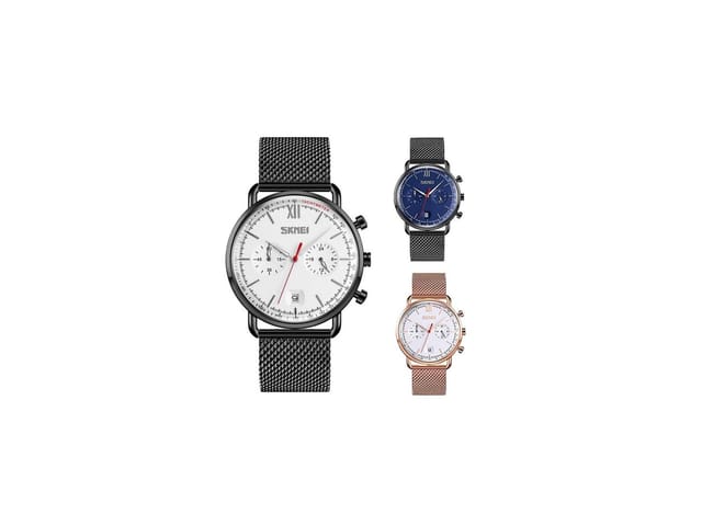 Skmei Skmei Men's Elegant Watch with Date Display & Luminous Hands in Blue - 3