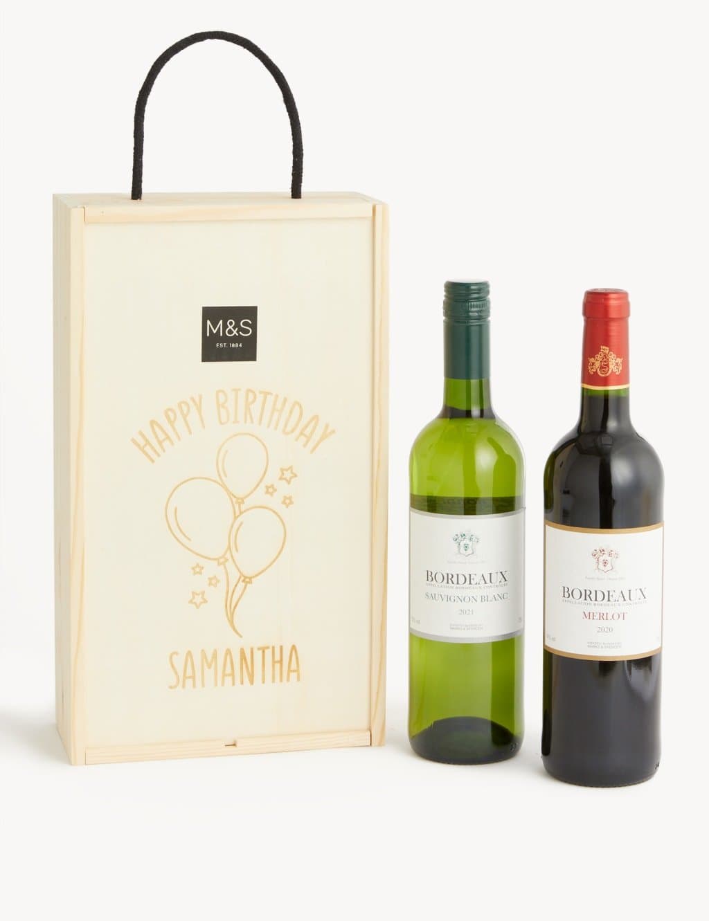 Marks & Spencer M&S Personalised Happy Birthday Wine Gift Natural