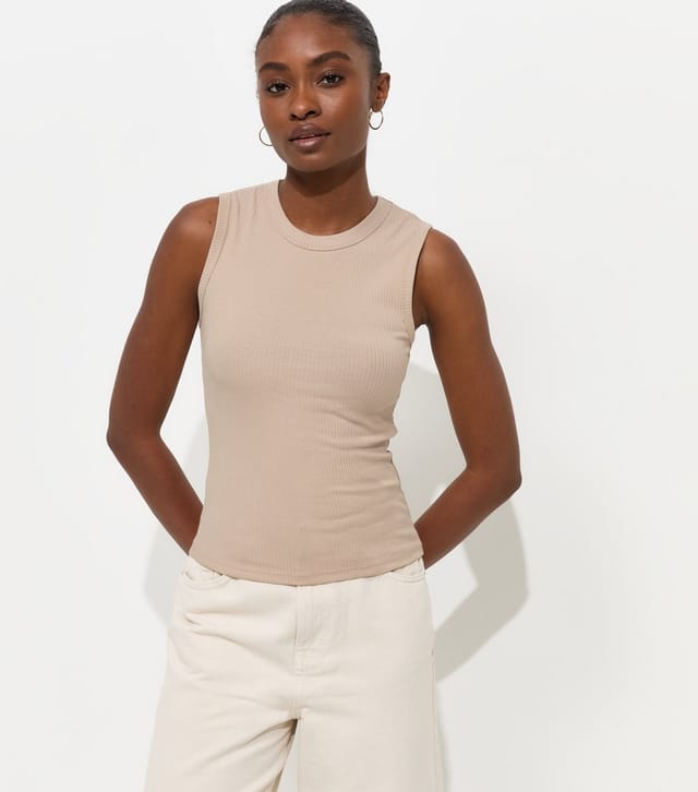 New Look Women's Mink Cotton Rich Ribbed Tank Top New Look - 2