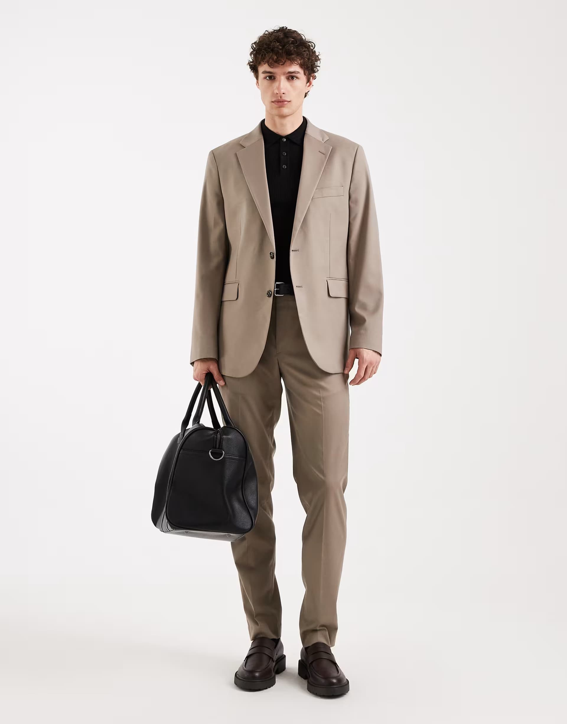 ASOS Mango Milan slim fit tailored trouser co-ord in beige