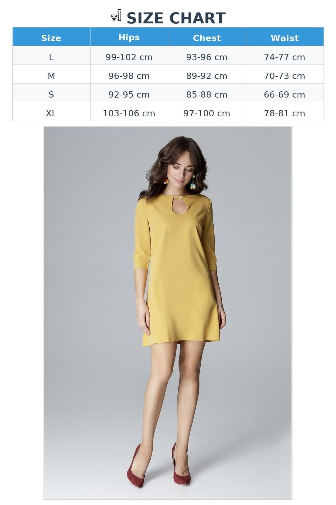 Love Lace Love Lace Women's Decorative Clasp Neck Flare Dress 3/4 in Yellow - 4