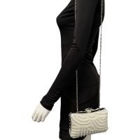 D2C D2C Women's Pearl Embellished Clutch Bag in Navy - 3