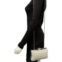 D2C D2C Women's Pearl Embellished Clutch Bag in Navy - 3