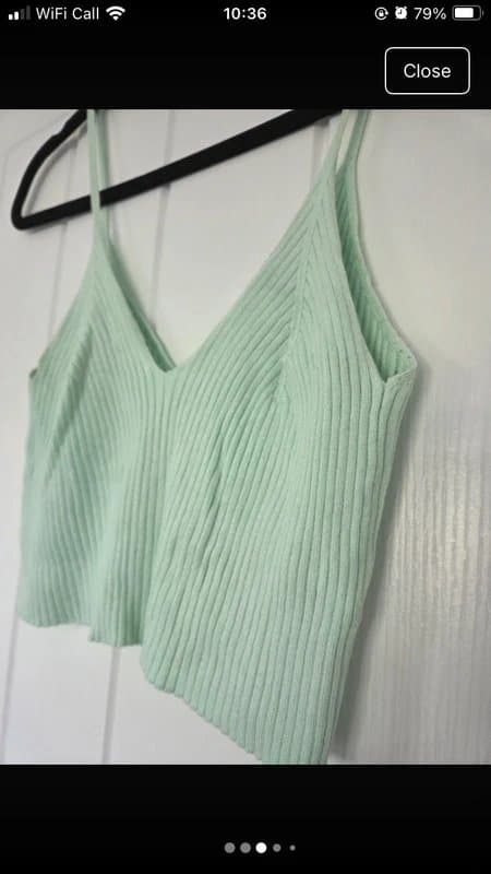 Bershka Mint green knitted bralette top