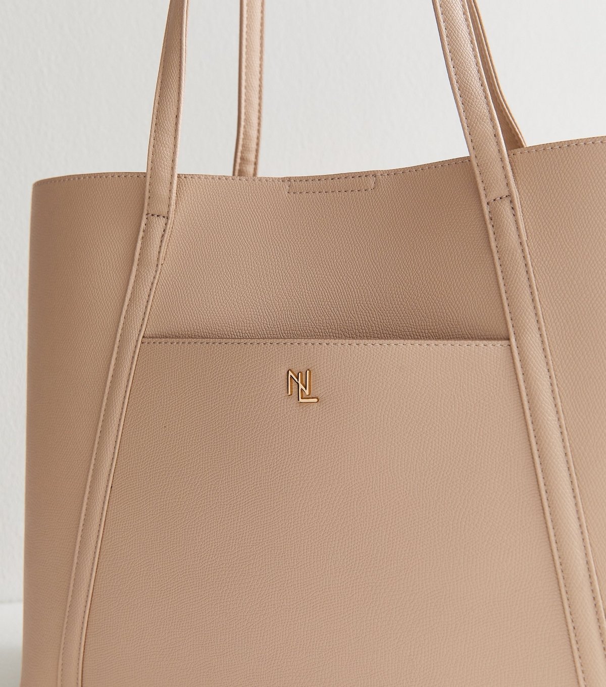 New Look Camel Faux Leather Front Pocket Tote Bag Vegan New Look - 3