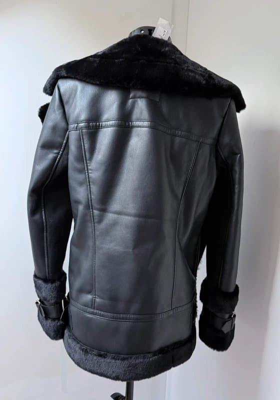 River Island River Island Faux Leather Aviator Jacket – Black (Size UK 8) BNWT