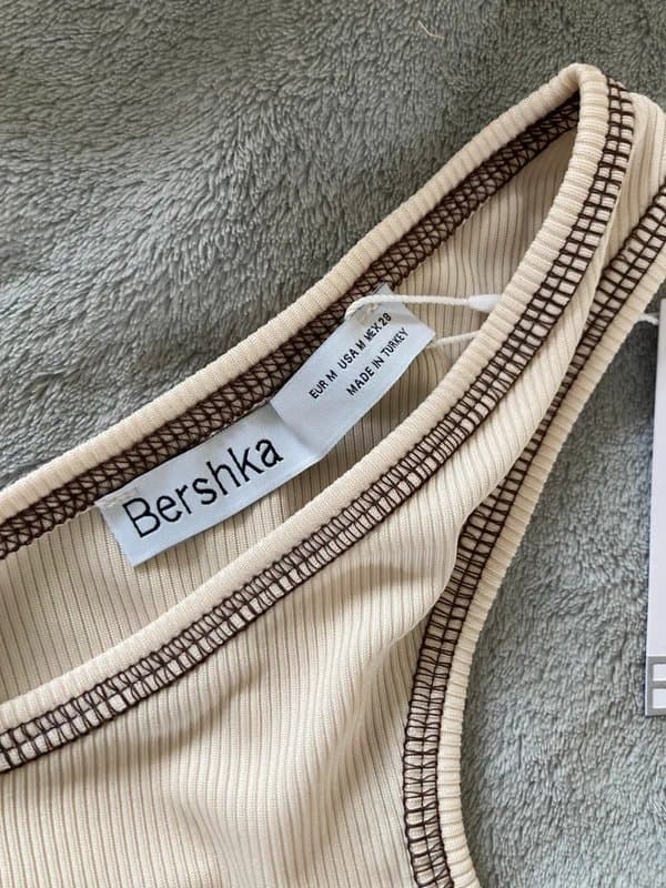 Bershka Bershka long sleeve fine rib top