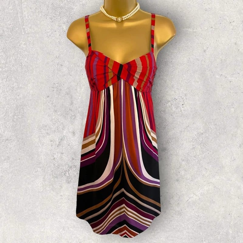 Banana Republic Banana Republic Womens Multicoloured Striped Silk Party Occasion Dress UK 6 - 1