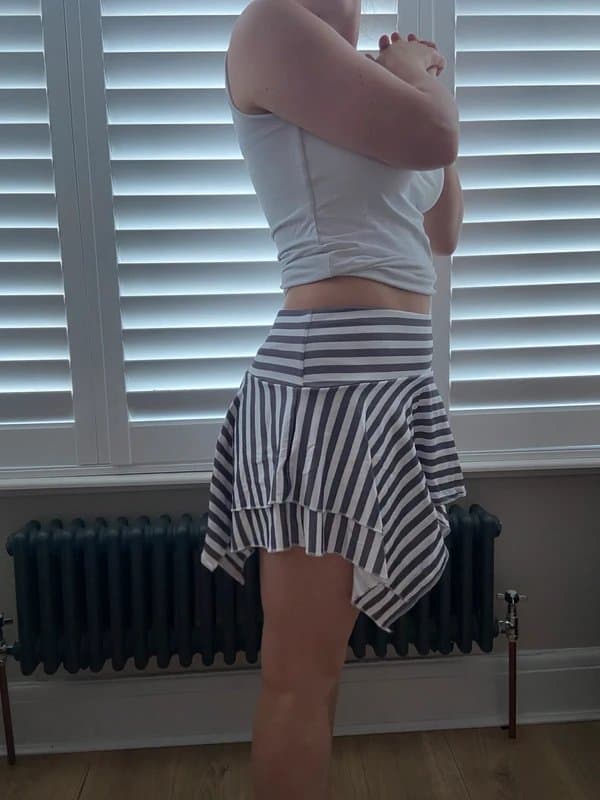 Spring stripy summer skirt