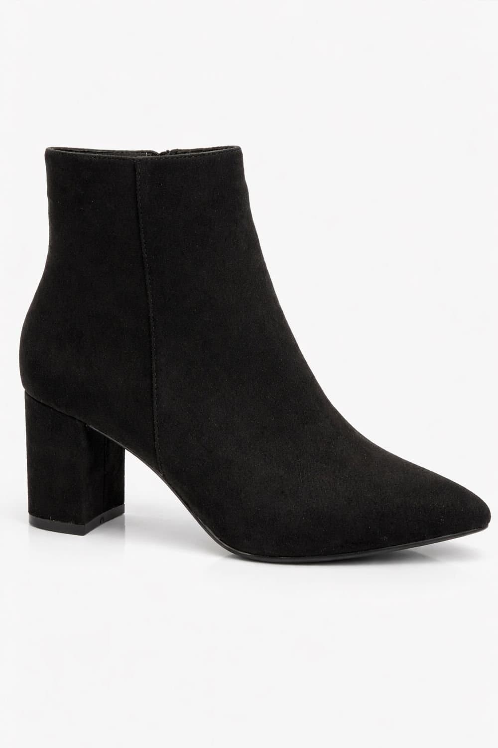 Spot On Spot On Black Suedette Ankle Boots