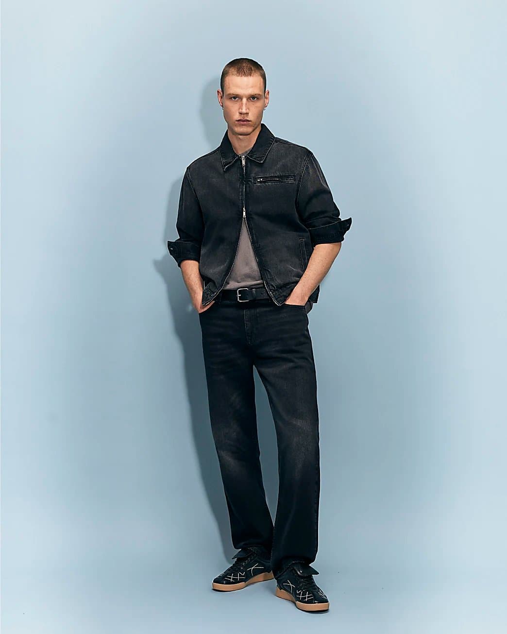 River Island Mens River Island Black Straight Leg Jeans