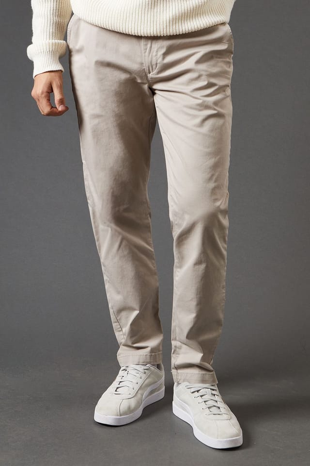 Burton Burton Men's Slim Fit Chino Trousers in Natural - 2