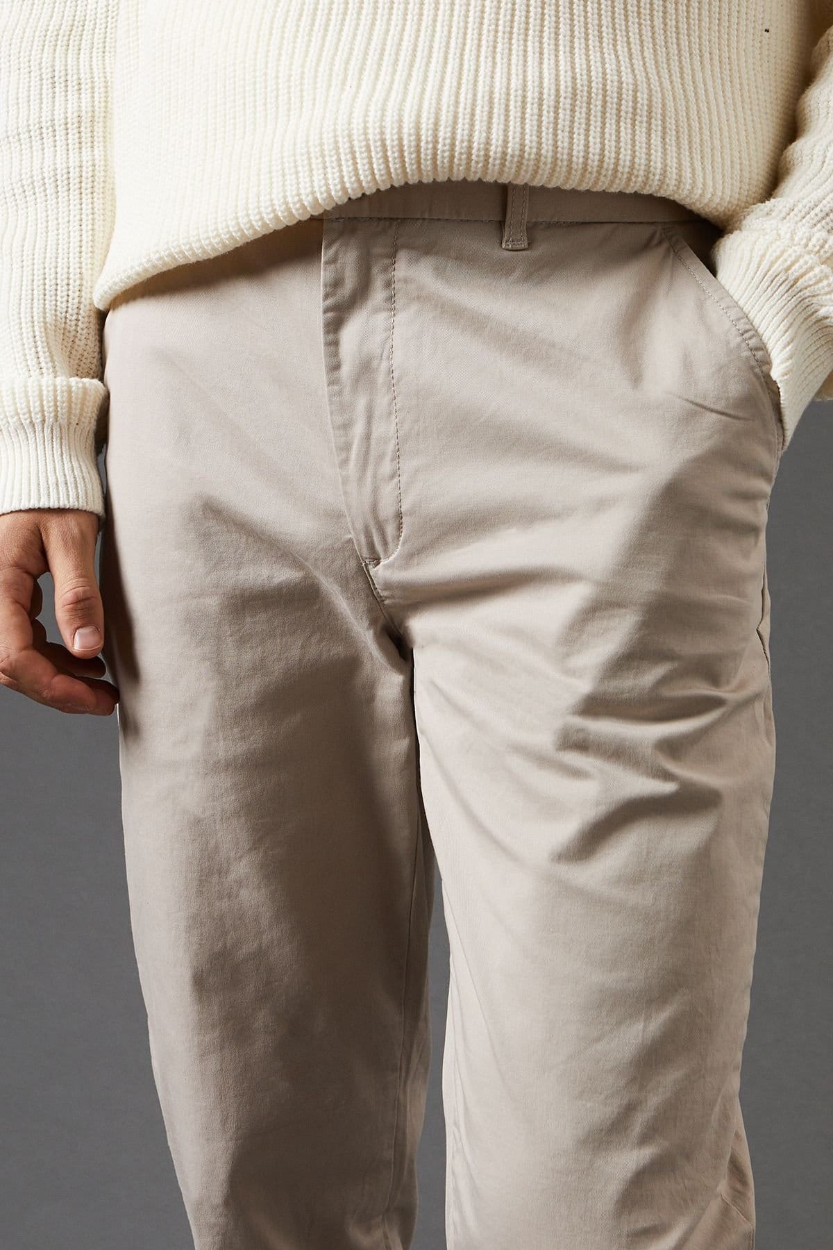 Burton Burton Men's Slim Fit Chino Trousers in Natural - 4