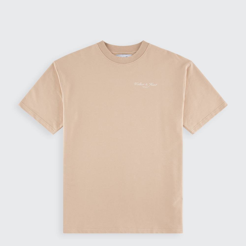 Walker & Hunt Walker & Hunt Men's Atelier Tee in Light Brown - 3