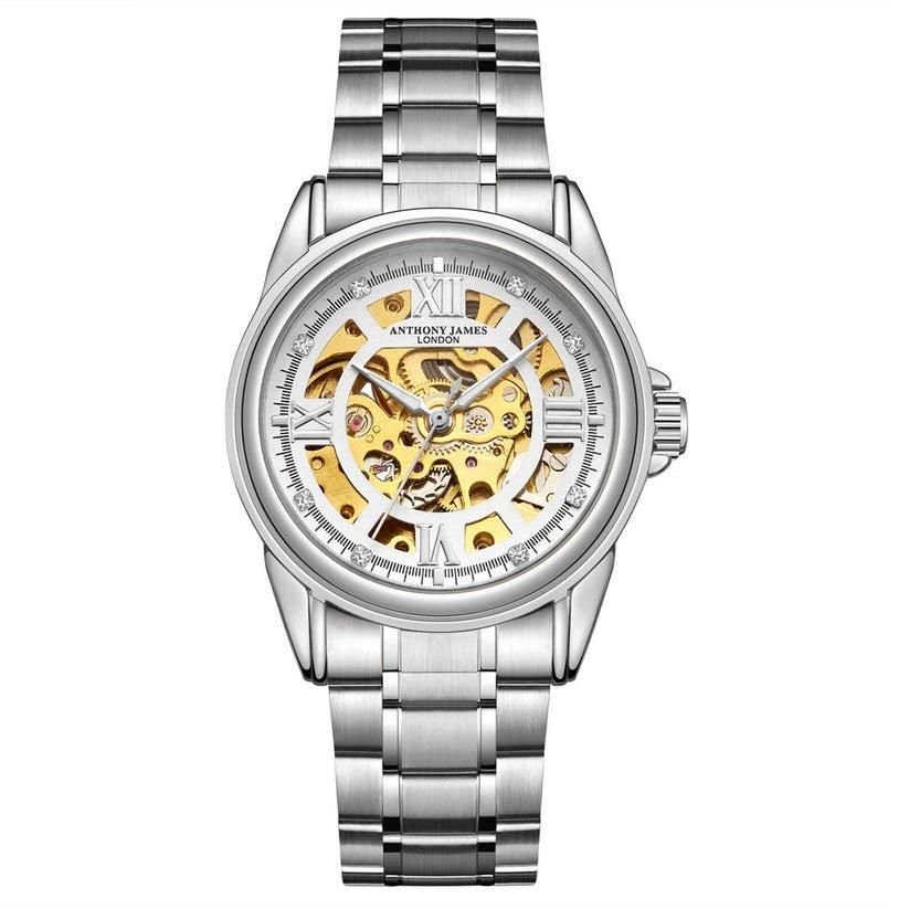 Anthony James Anthony James Men's Hand Assembled Limited Edition Skeleton Automatic Watch in Silver - 1