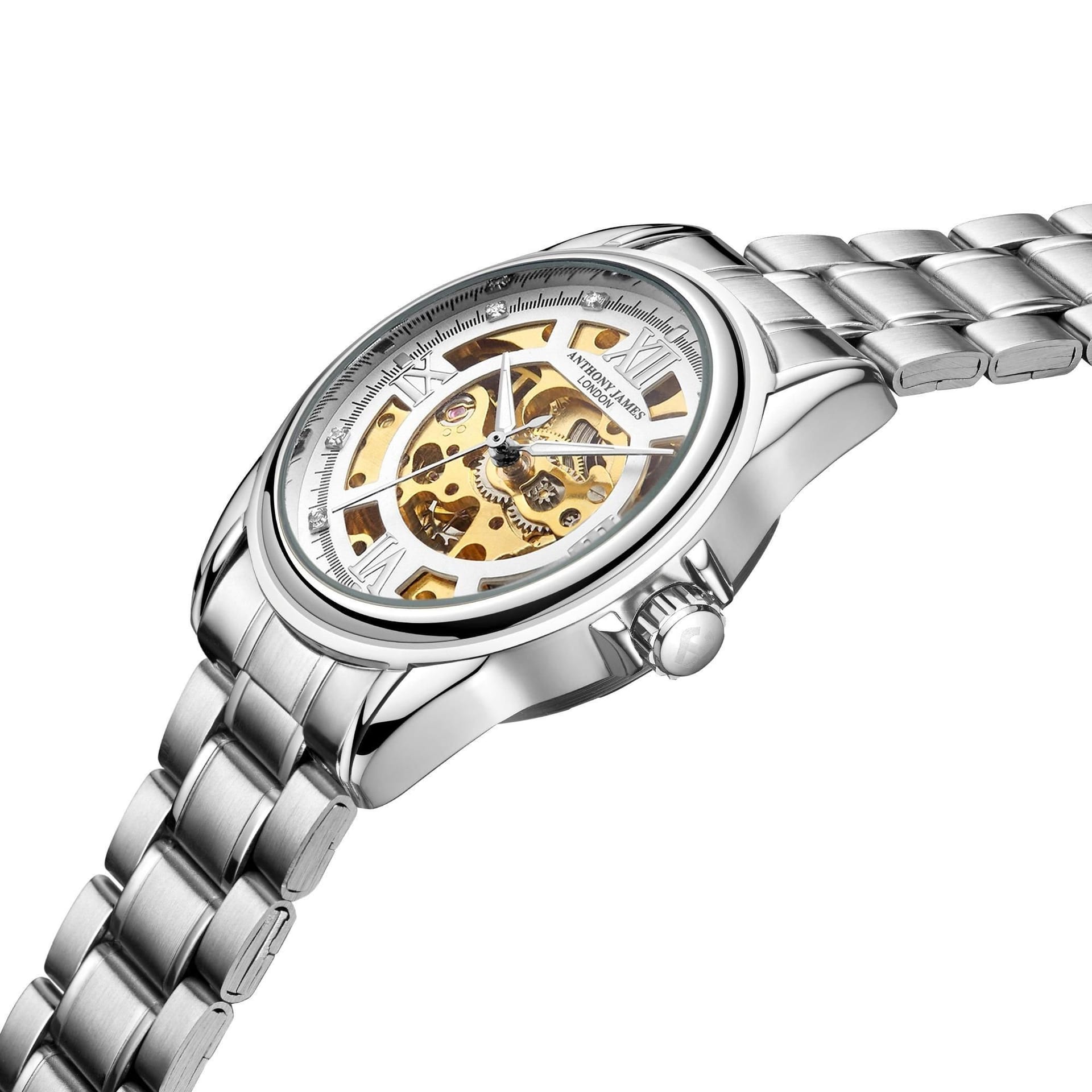Anthony James Anthony James Men's Hand Assembled Limited Edition Skeleton Automatic Watch in Silver - 4