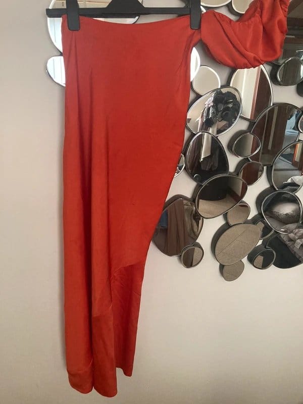 ASOS Design Orange One-Shoulder Asymmetrical Dress