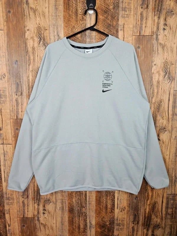 Nike Nike Worldwide Sweatshirt Grey - Big Back Logo Swoosh - Mens XL