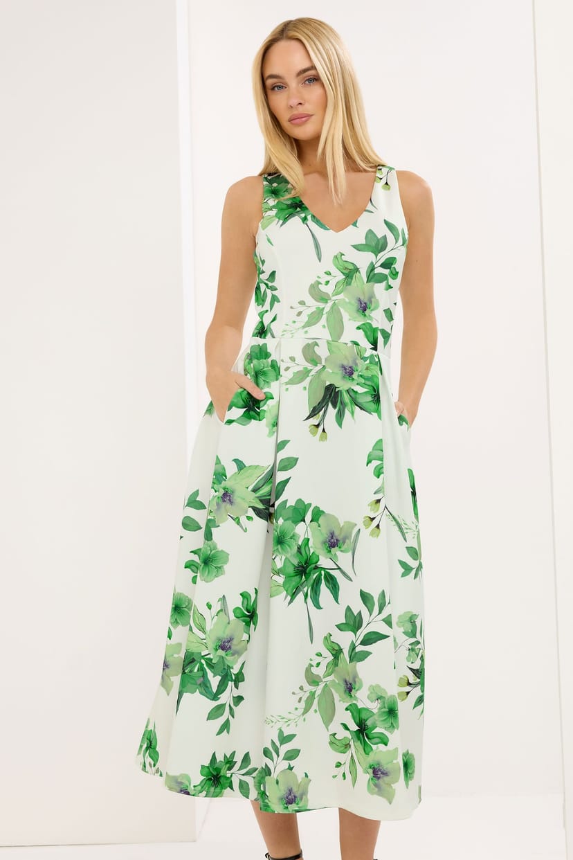 Star By Julien Macdonald Star by Julien Macdonald Women's Floral Scuba Dress in White - 1