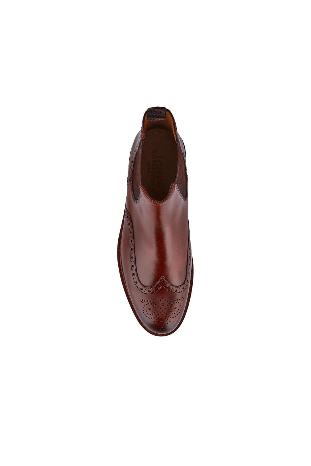 Jones Bootmaker Jones Bootmaker Men's Fieldston Brogue Wingtip Chelsea Boots in Light Brown - 4