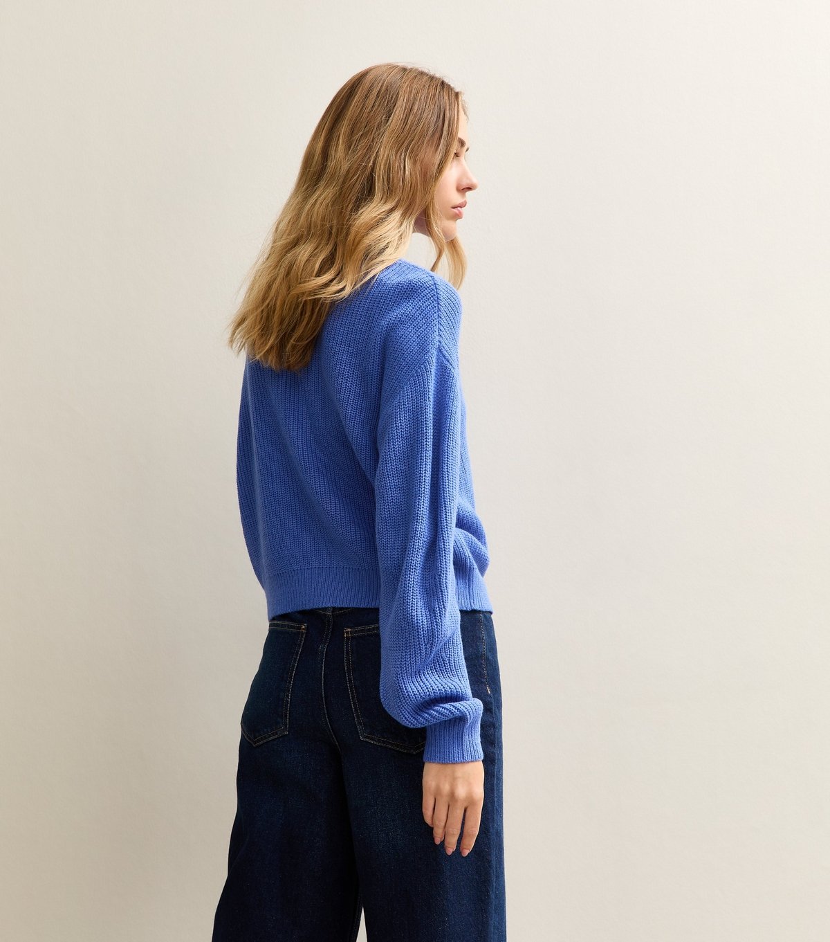 New Look Women's Bright Blue Ribbed Crew Neck Knit Jumper New Look - 4