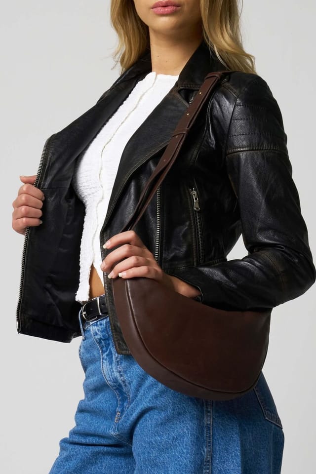 Barneys Originals Barneys Originals Women's Brown Leather Crossbody Bag in Chocolate - 2