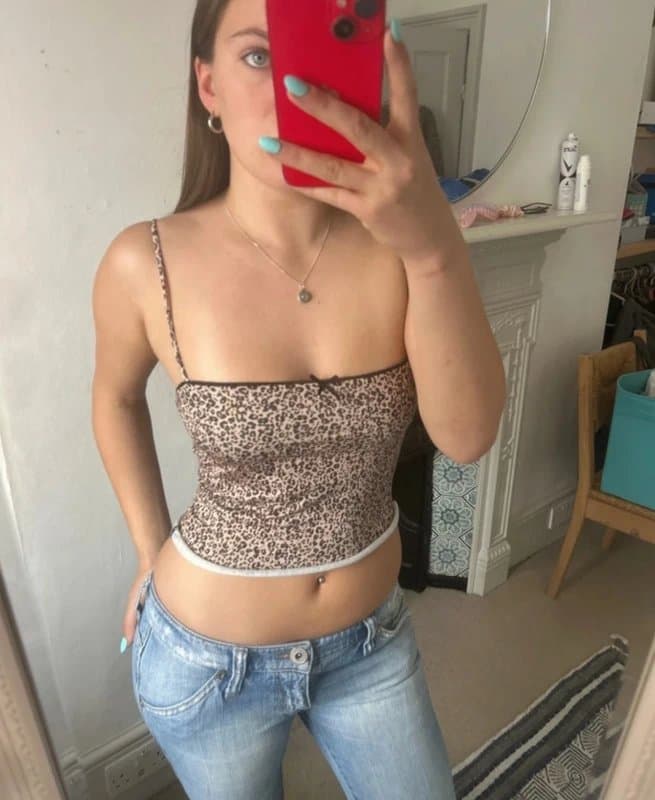 Bershka Bershka Leopard Print Cami Top Y2K Size small
