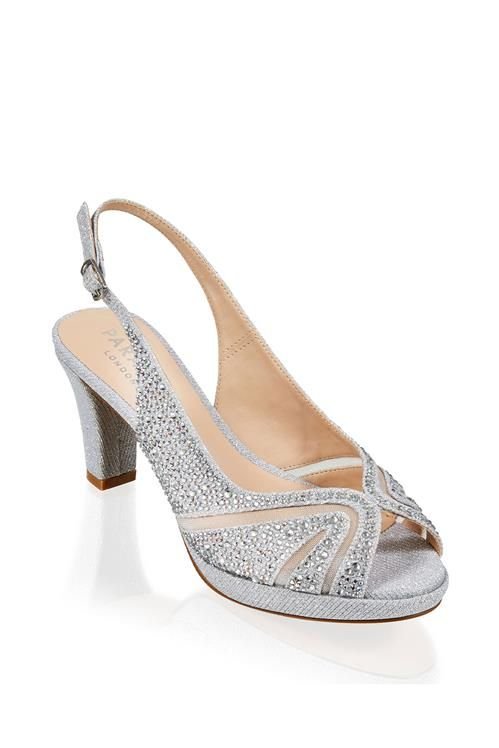 Paradox London Paradox London Women's Glitter 'Linda' Low Platform Sling Back Sandal in Silver - 2