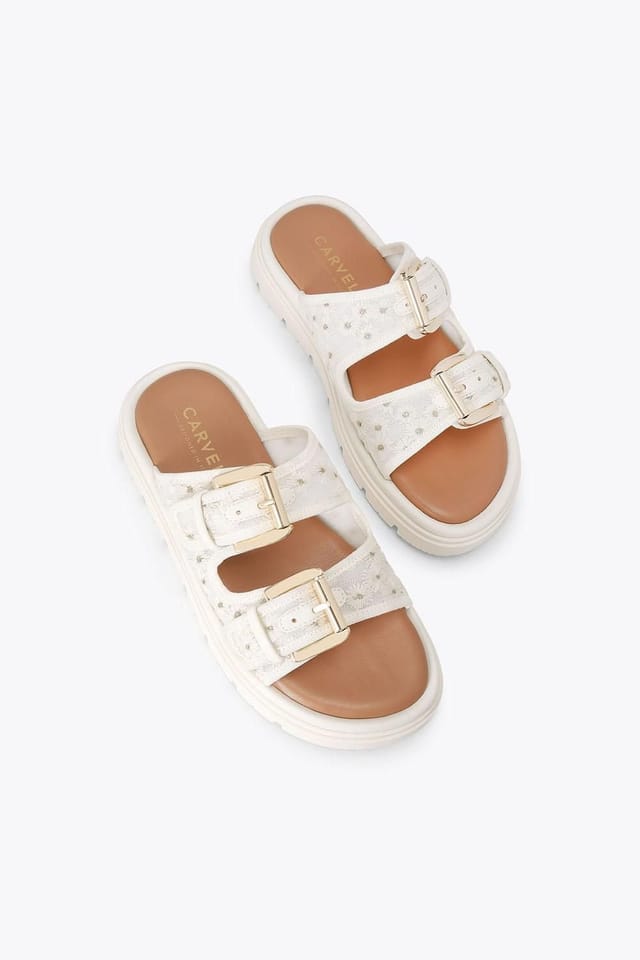 Carvela Carvela Women's 'Pavilion' Fabric Sandals in White - 2