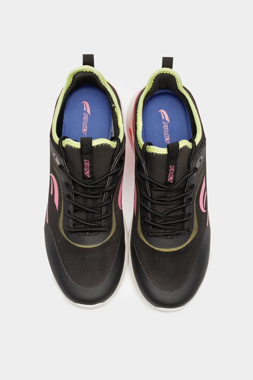 Finily Finily Women's Alice Stylish Lace-up Trainer in Black - 3