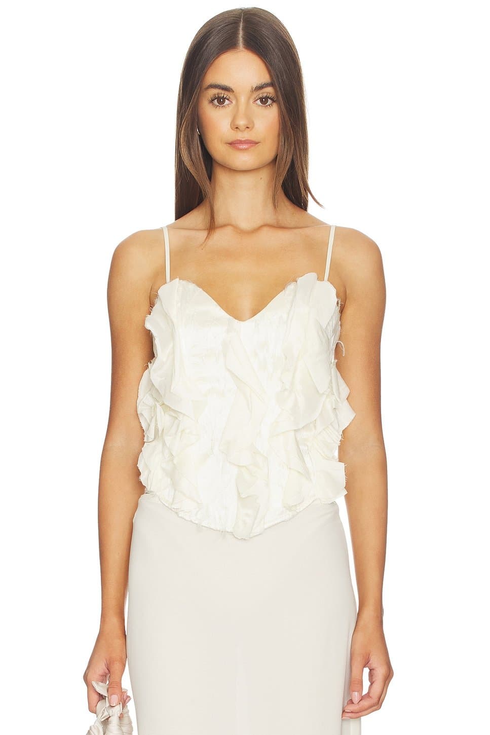 revolve Revolve Emma Lace Up Bustier Top in White