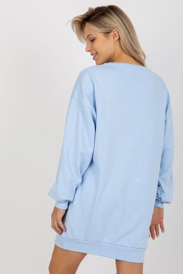 Love Lace Love Lace Women's Long Casual Cotton Polyester Sweatshirt in Blue - 2