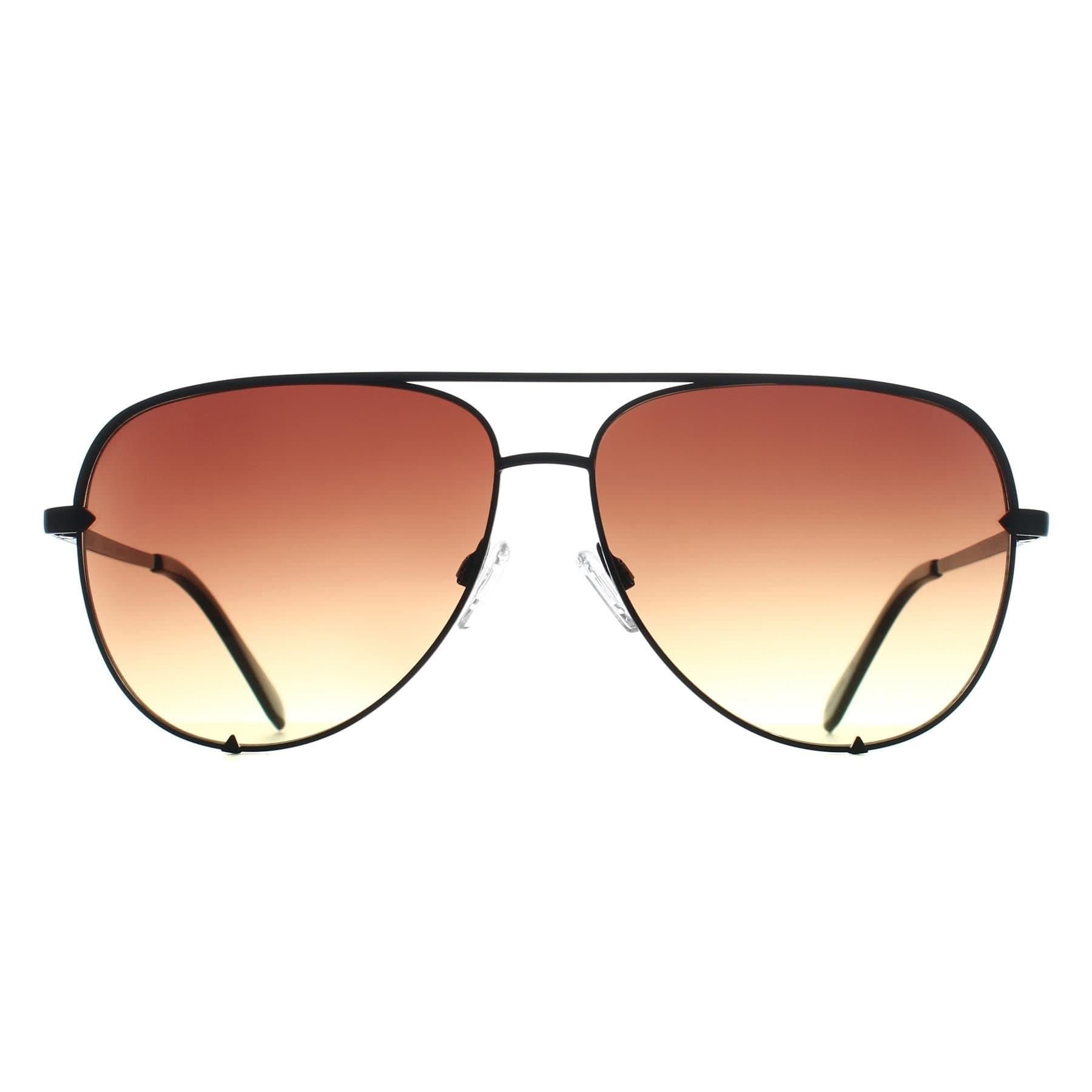 Quay Quay Women's Aviator Black Brown Yellow Gradient High Key Extra Large
