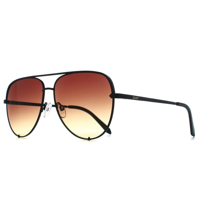 Quay Quay Women's Aviator Black Brown Yellow Gradient High Key Extra Large - 2