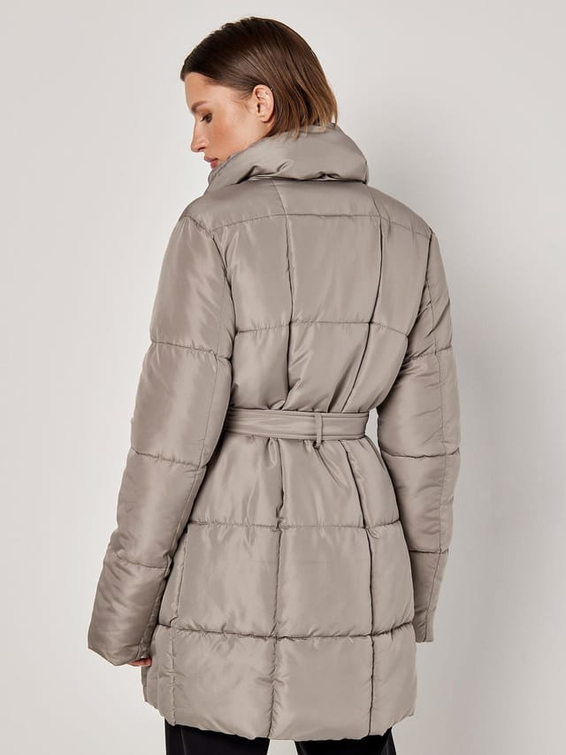 Apricot Apricot Women's Quilted Puffer Jacket in Cream - 3