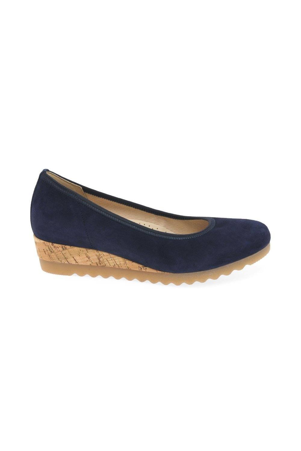 Gabor Gabor Women's 'Epworth' Low Wedge Heeled Shoes in Dark Blue - 3