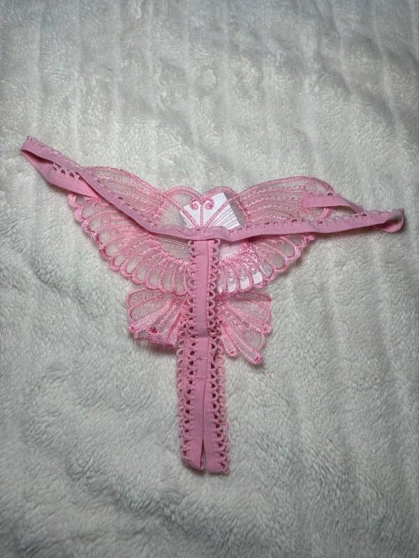 Pink Baby pink butterfly thong, brand new with tags