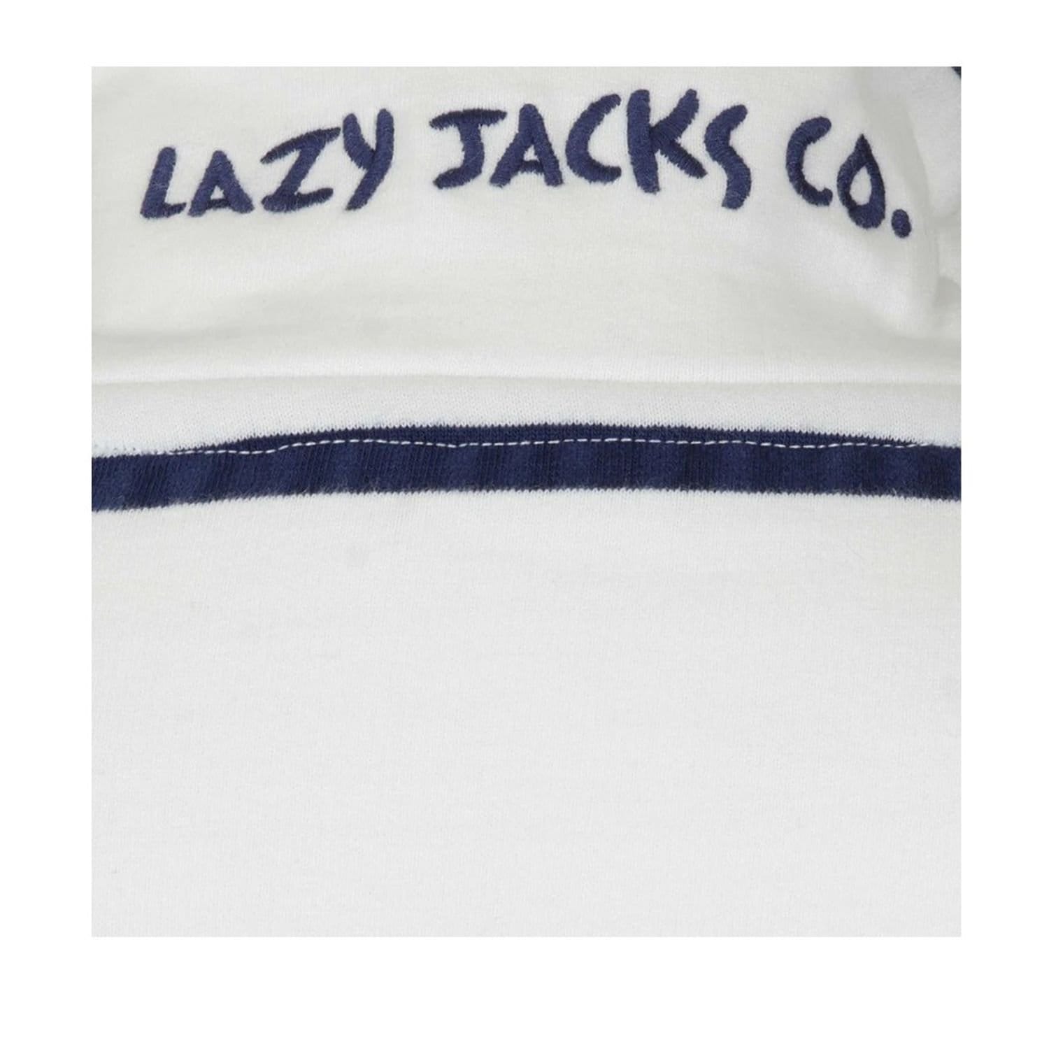 Lazy Jacks Lazy Jacks Women's Striped Quarter Zip Long-Sleeved Sweatshirt in White - 4