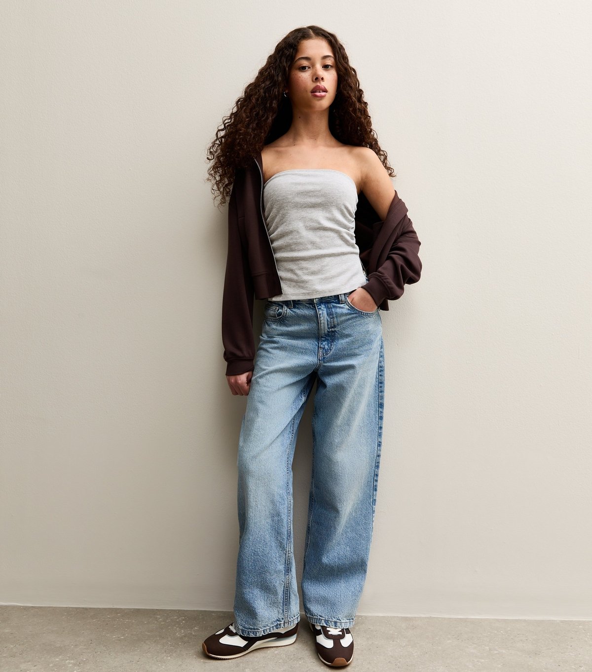 New Look Girls' Grey Ruched Side Bandeau Top New Look - 3