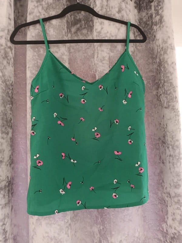 ASOS Green Floral Strap Top, Women's Size 10