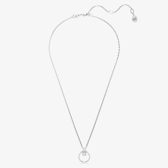 Swarovski Swarovski Women's Constella Rhodium Plated White Circle Necklace 5692261 in Silver - 2