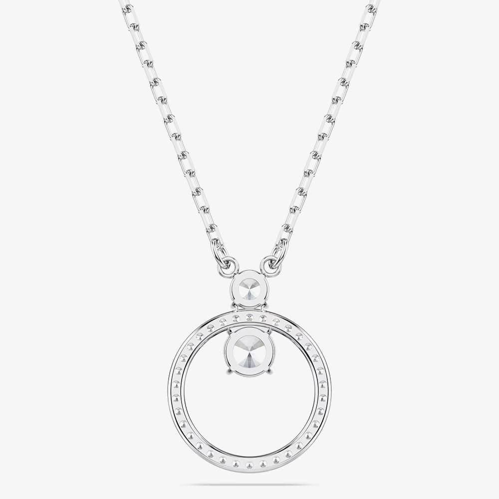 Swarovski Swarovski Women's Constella Rhodium Plated White Circle Necklace 5692261 in Silver - 4