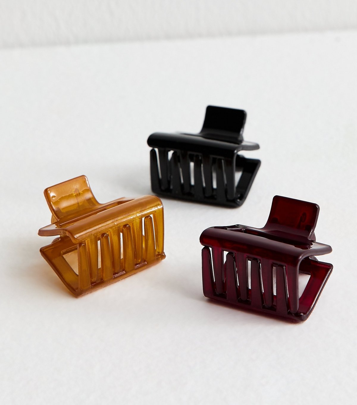 New Look Multicolour Pack Of 3 Mini Translucent Rectangular Bulldog Clips New Look - 1