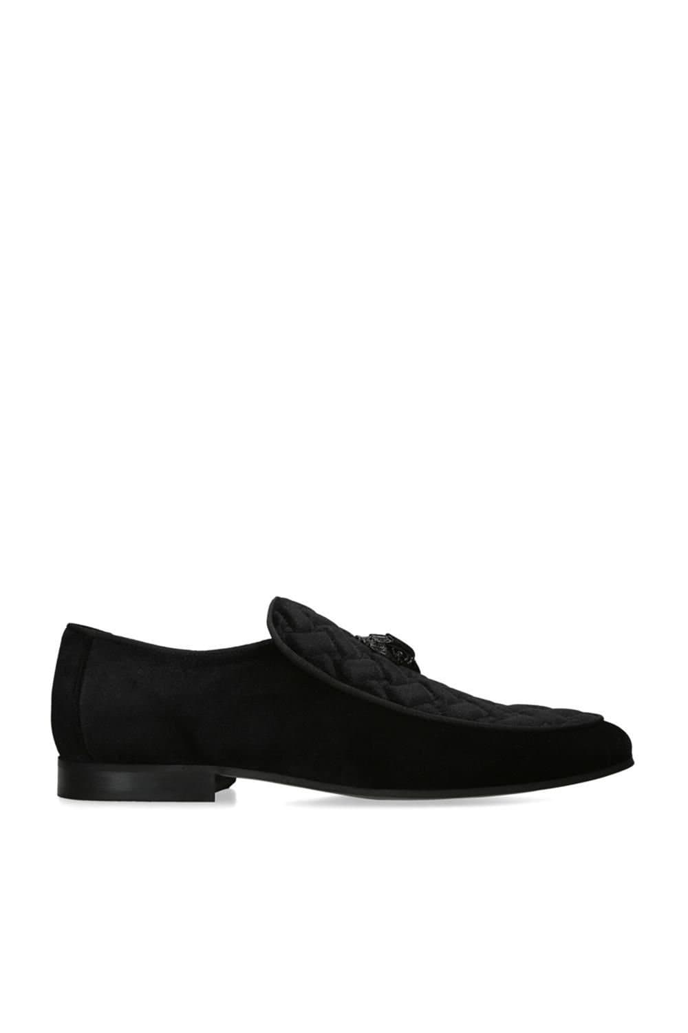Kurt Geiger London Kurt Geiger London Men's 'Hugh Eagle Head' Velvet Shoes in Black