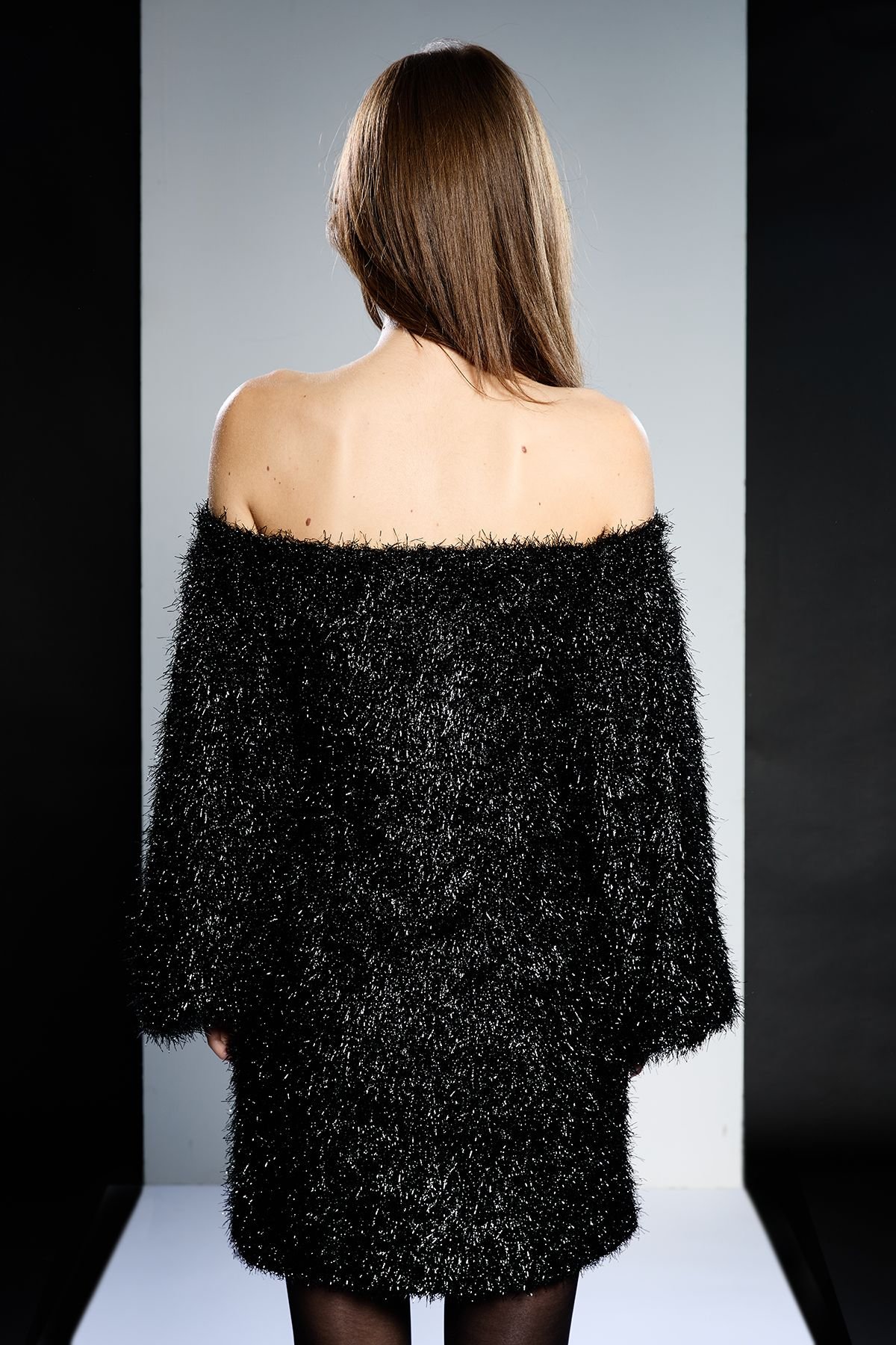 RUNWAY 1.8.1.8 RUNWAY 1.8.1.8 Women's Tinsel Mini Dress in Black - 3