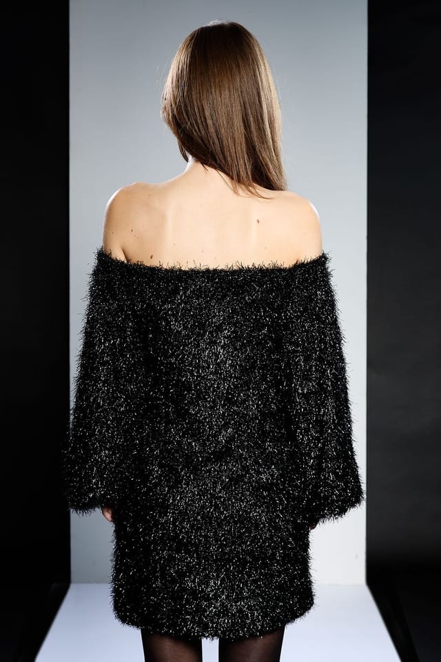 RUNWAY 1.8.1.8 RUNWAY 1.8.1.8 Women's Tinsel Mini Dress in Black - 3